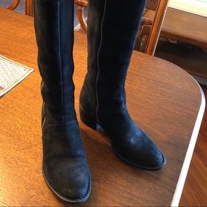 Born black suede tall boots